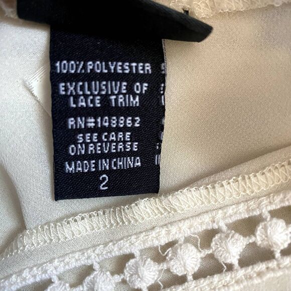 Torrid Chiffon Lace Up Back Blouse Sheer Cream Flowy Bohemian Plus Size 2X - Picture 7 of 7